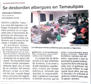 Se desbordan albergues en Tams