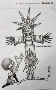 Niño migrante carton