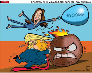 Fondos que Kamala reunió en una semana