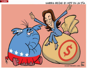 Harris reúne 81 millones en un día