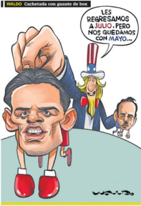 Cachetada con guante de box